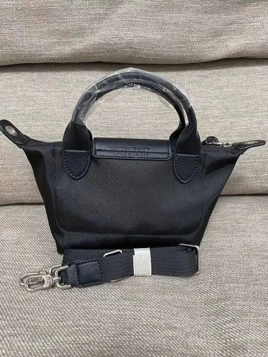 NWT Longchamp Le Pliage Energy Black Handbag XS Canvas 2Way Crossbody Tote Mini - Picture 3 of 9